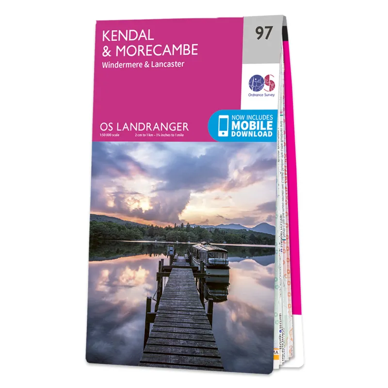 OS Landranger Map 97 - Kendal Morecambe Windermere and Lancaster